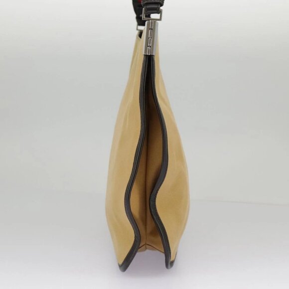 GUCCI Web Sherry Line Shoulder Bag Canvas Beige Silver - Picture 7 of 14